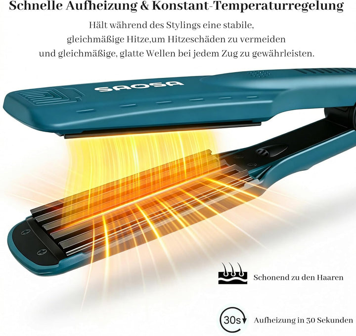 Kreppeisen für die Haare SAOSA Keramik Crimping iron for Hair Glätteisen Haarglätter Kreppeisen und