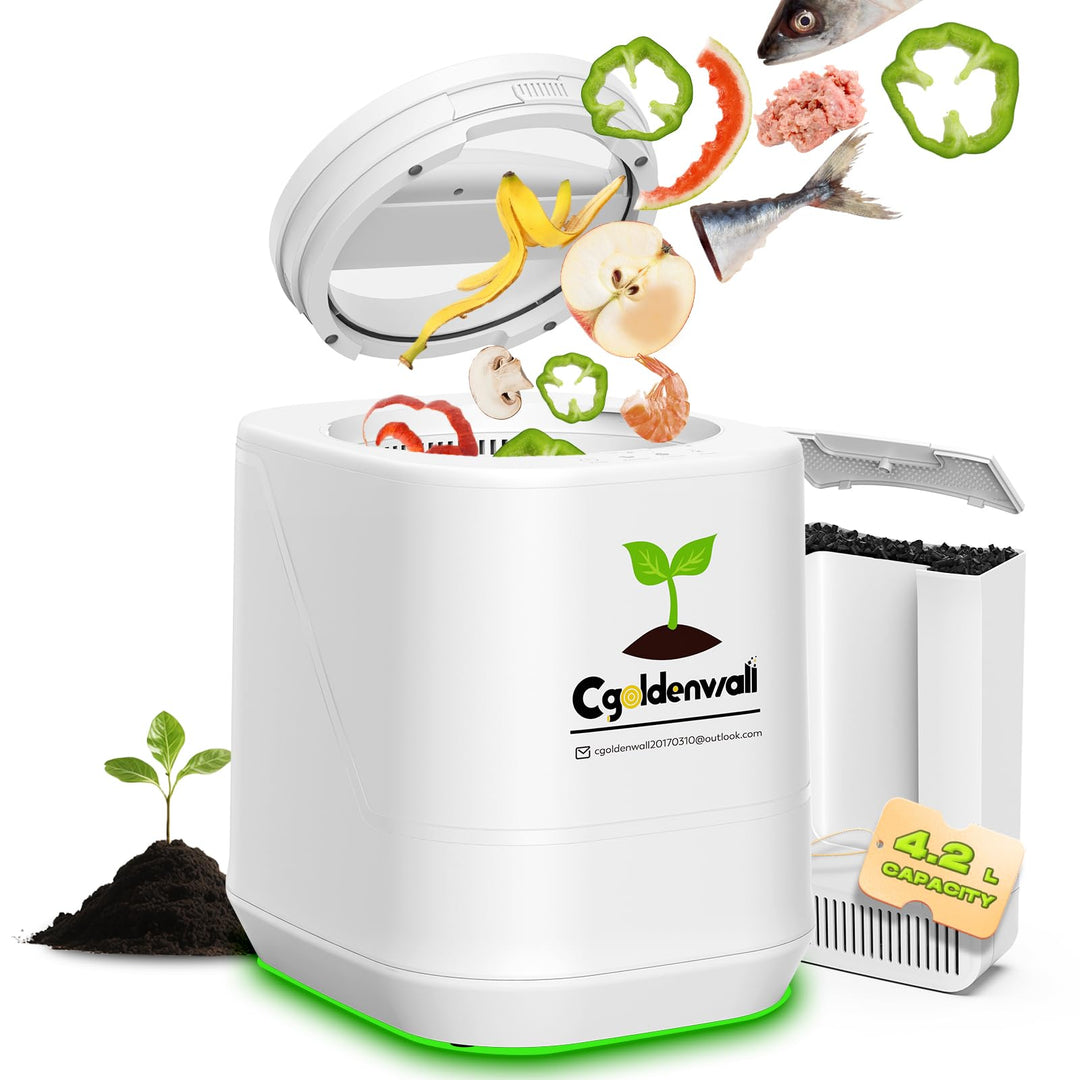 CGOLDENWALL Elektrischer Küchenkomposter 4.2L, Smart Komposter für Lebensmittelabfälle mit Express &