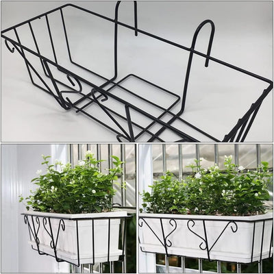 YARNOW 2 Stücke Balkongeländer Blumentopf Halterung Balkon Geländer Topf Regal Metall Blumentopfhalt