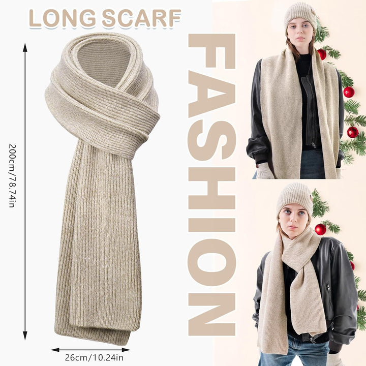 ZASFOU Damen Winter Mütze Schal Touchscreen Handschuhe Set Thermo Beanie Wintermütze Strickmütze Sch