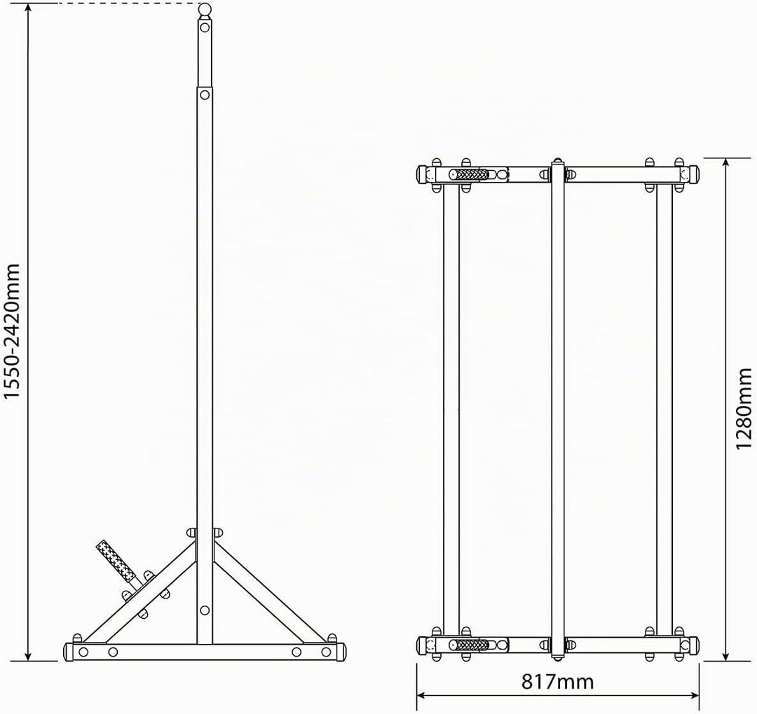 K-Sport: Stationäre Klimmzugstange bis 140kg, mit Pull-Up Bar &amp; Halter für Gewichte I Klimmzugturm f