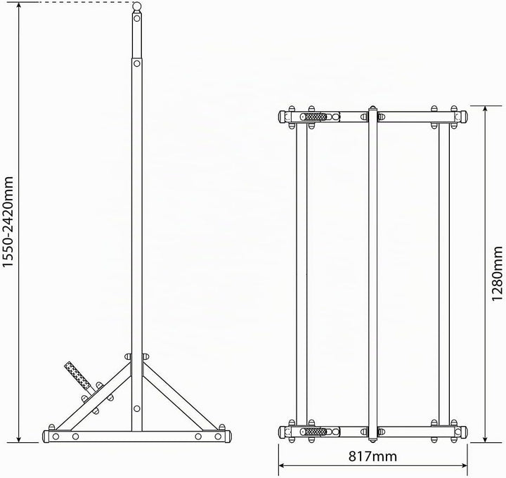 K-Sport: Stationäre Klimmzugstange bis 140kg, mit Pull-Up Bar &amp; Halter für Gewichte I Klimmzugturm f