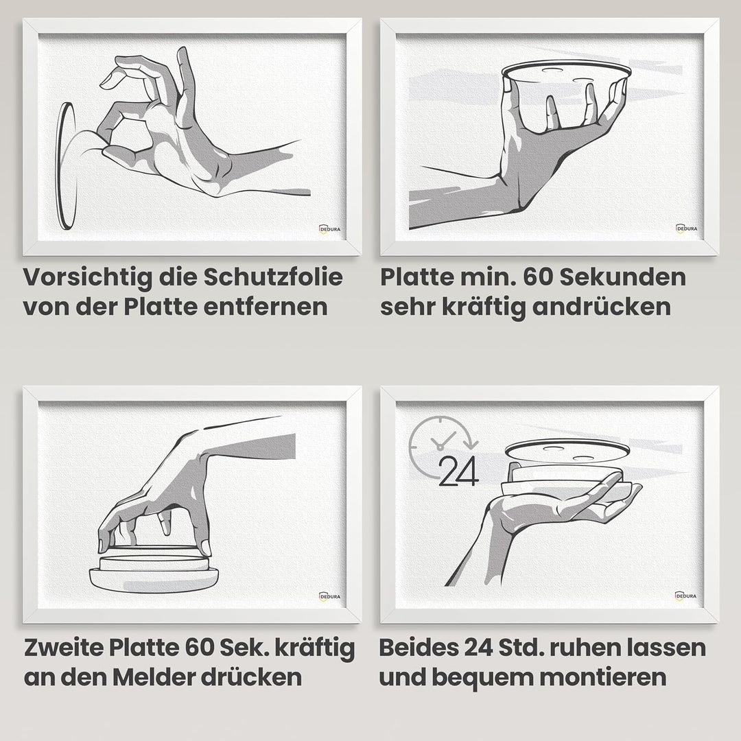Rauchmelder Magnethalter 10er Set mit extra starken Klebepads - ohne Bohren und Schrauben - Magnetha