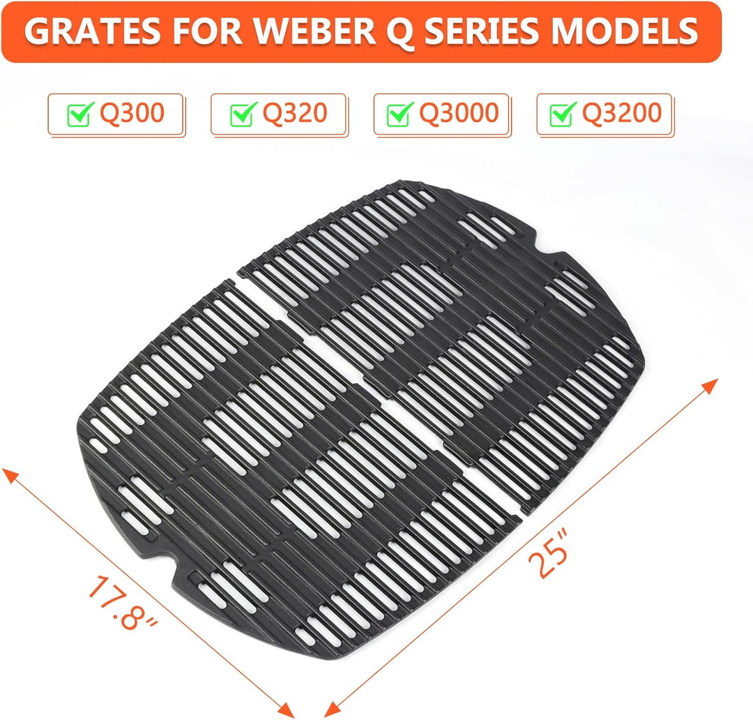 QuliMetal 7584 7646 Grillroste für Weber Q3200, Q300, Q3000, Q3100, Q320, 57060001, 586002, 426001,