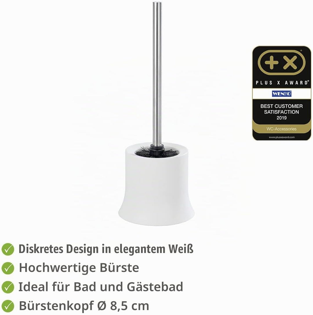 WENKO WC-Garnitur Basic, offener Toilettenbürstenhalter für das Badezimmer, inkl. Toilettenbürste, a