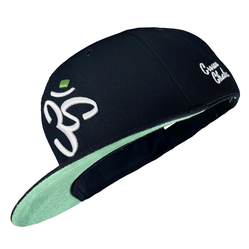 Nebelkind Snapback Cap Crown Chakra Kronenchakra Schwarz Mintgrün Grün, Esoterik Yoga, Grössenverste