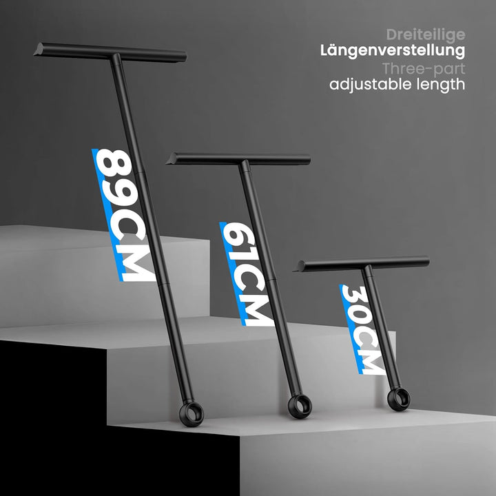 ecooe 30-61-89cm Verstellbarer Duschabzieher, Abzieher Dusche Schwarz, Abzieher Boden mit Halterung,