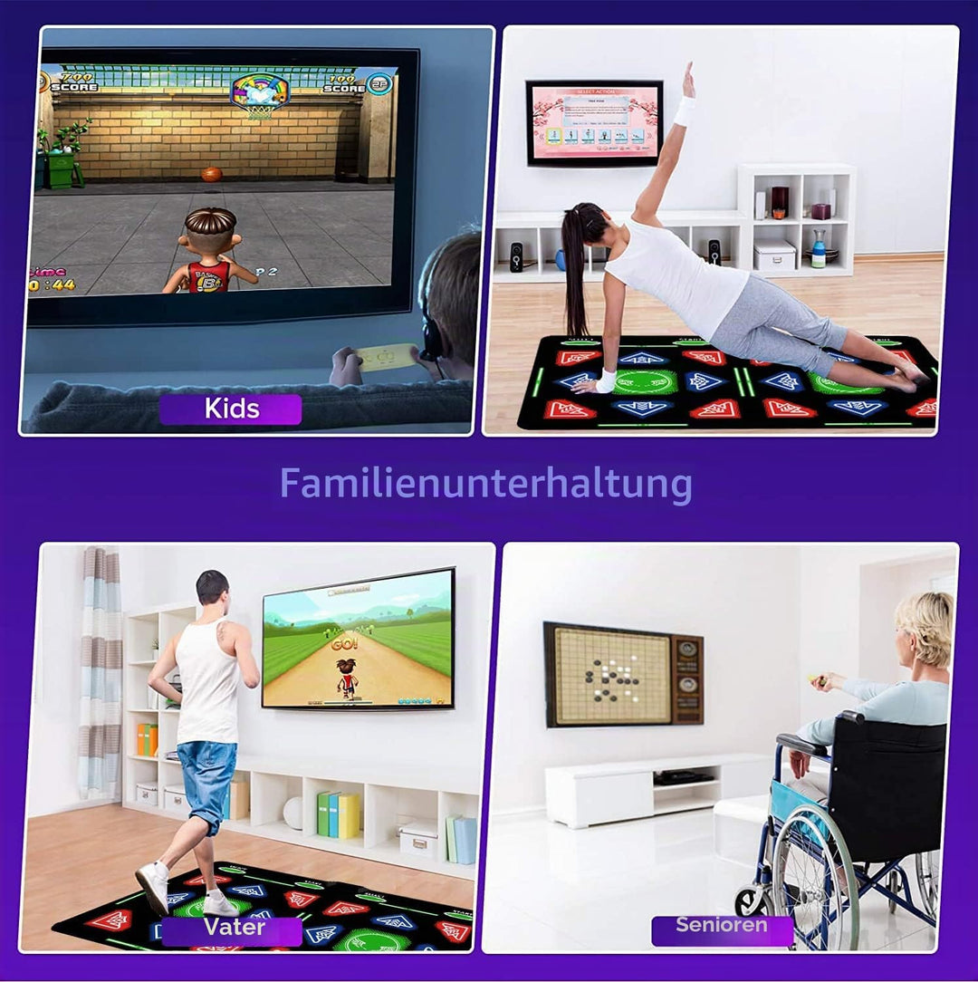 HDMI Tanzmatte für Kinder &amp; Erwachsene,64GB Tanzpad mit 1000 Spielen,885 Songs &amp; 81 MTVs,Weiche Flan