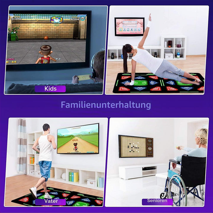 HDMI Tanzmatte für Kinder &amp; Erwachsene,64GB Tanzpad mit 1000 Spielen,885 Songs &amp; 81 MTVs,Weiche Flan