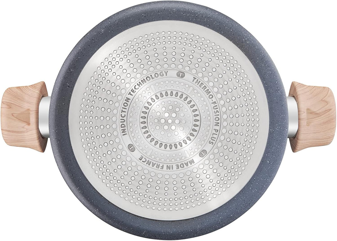 Tefal Natural Force G2669282 Kochtopf 24 cm + Pfannen 20/24 cm + Pfannenwender, Induktion, Antihaftb