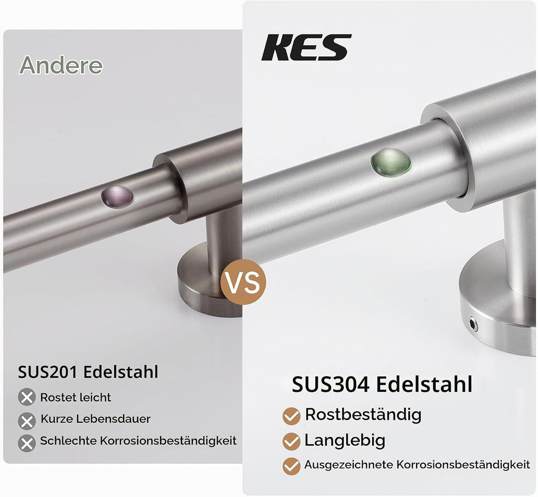 KES Duschstange Brausestange Edelstahl SUS 304 Wandstange Dusche Duschkopfhalterung Duschhalterung S