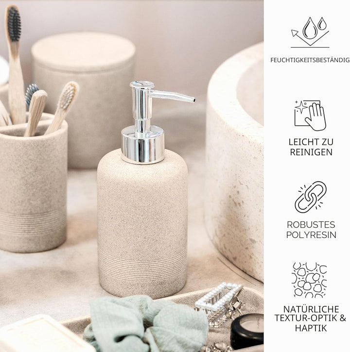 ZCCZ Badezimmer Set – 6 Teile – Badezimmer Organizer mit Zahnbürstenhalter, Seifenspender, Seifensch