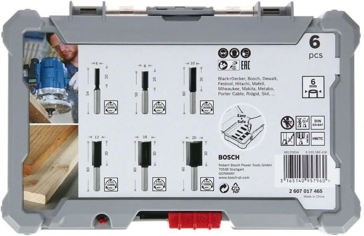 Bosch Professional 6tlg. Nutfräser Set (für Holz, für Oberfräsen mit 6 mm Schaft) 6 tlg. | Nutfräser