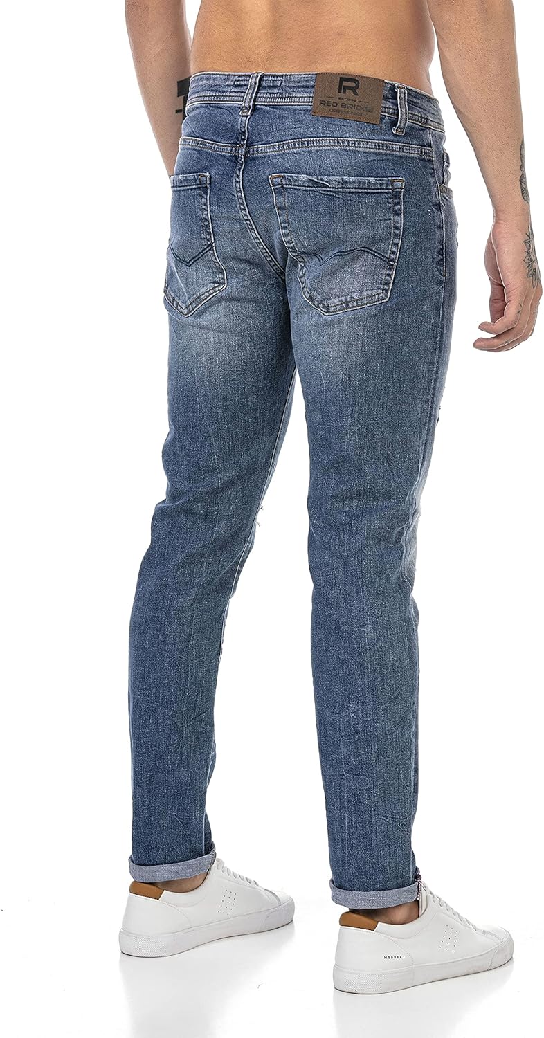 Redbridge Jeans für Herren Hose Denim Pants Used Look Destroyed 30W / 32L Blau, 30W / 32L Blau