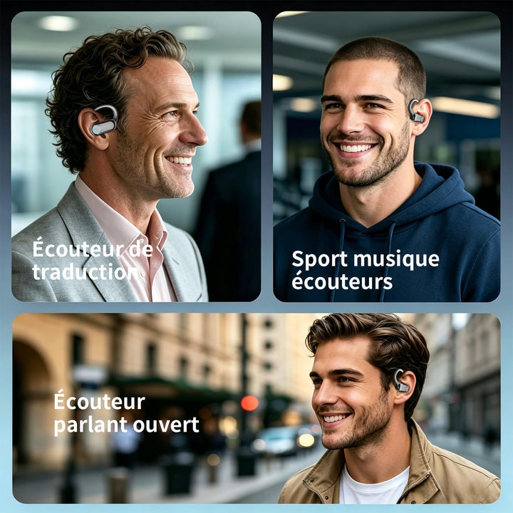 AI In-Ear-Kopfhörer mit Sofortwirkung, 80 Stunden Bluetooth 6.1, kabellos, Open Ear mit 198 Sprachen