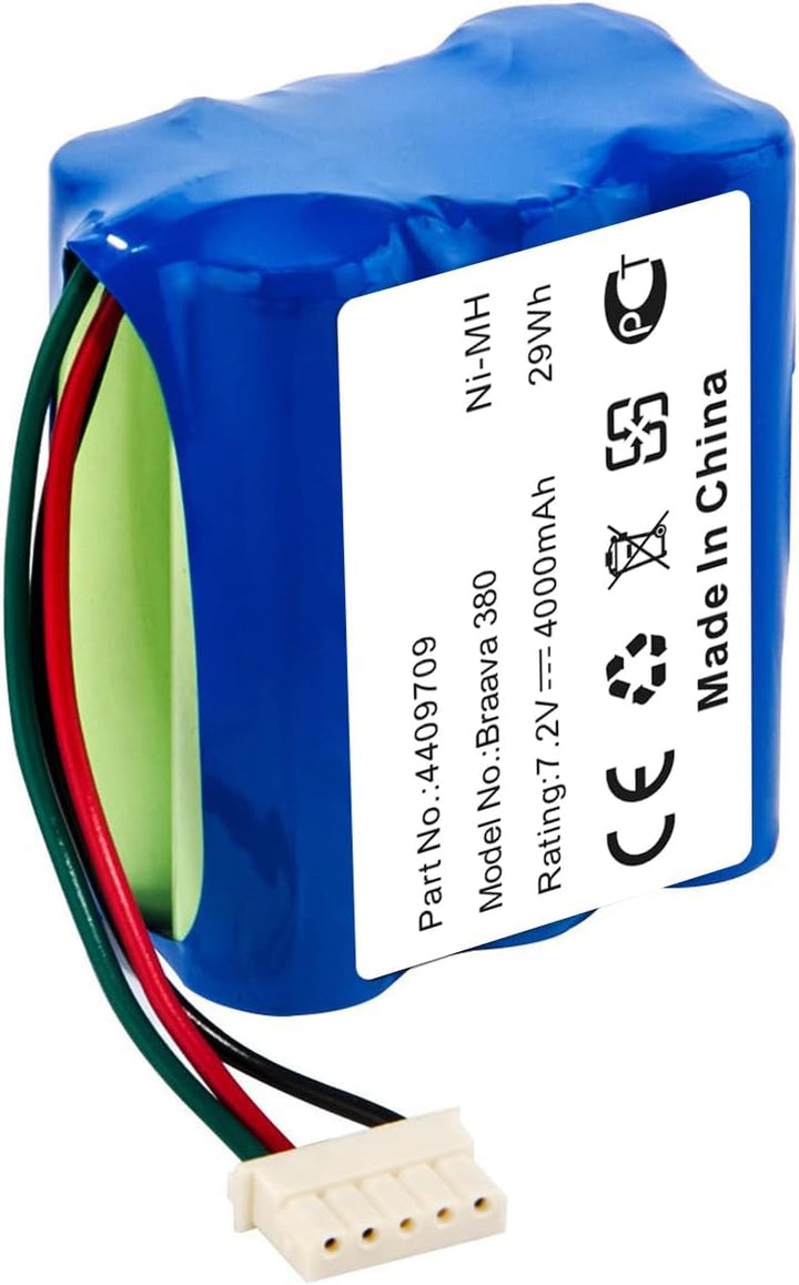 7.2 V 4000mAh 4409709 NI-MH Akku für iRobot Braava 390T, 380T, 380, Mint Plus 5200, 5200B, 5200C Sta