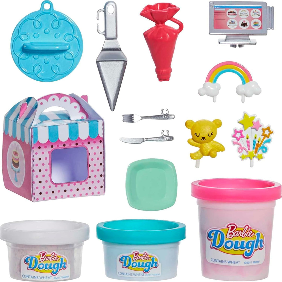 Barbie GFP59 - Tortenbäckerei-Spielset mit Blonder Puppe, Kücheninsel mit Ofen, Knete und Spielzeug