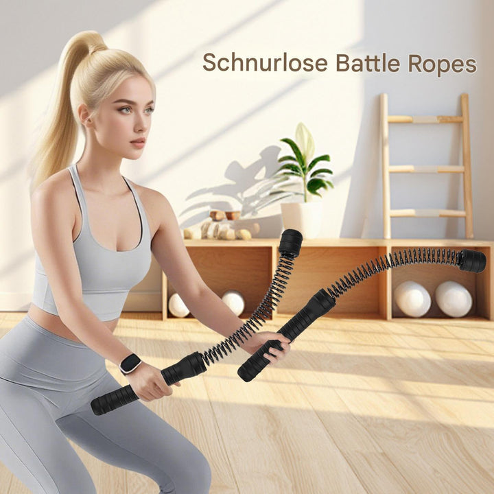 Generisch Fitnessseile | 2 Kurze Battle Ropes | Knötchenfreies Rutschfestes Tragbares Fitnessband Fü