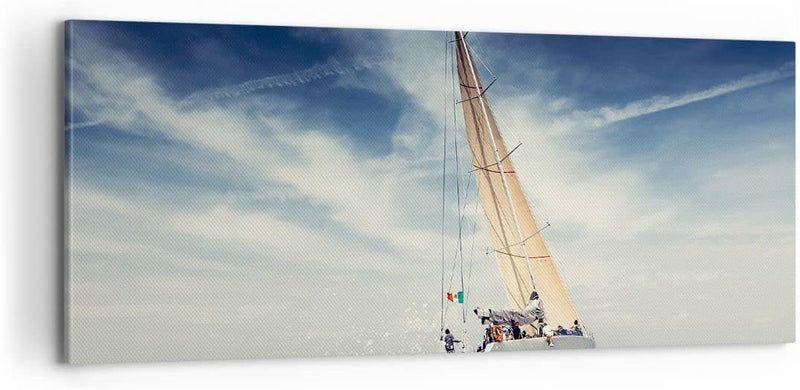 Panorama Bilder auf Leinwand 100x40cm Leinwandbild Segeln Yacht Reise Gross Wanddeko Bild Schlafzimm