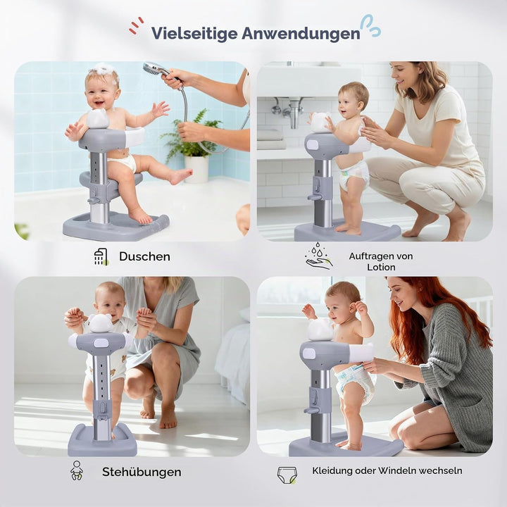 Baby Dusche Ständer, Baby Badewannenständer Duschständer mit AntiRutsch-Basis, 6 Stufige Höhenverste