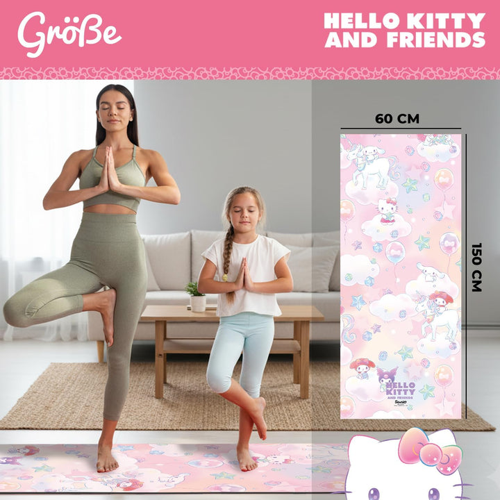 Hello Kitty Offiziell – Kinder Yoga- & Gymnastikmatte Hello Kitty (60 x 150 x 0,5 cm) – Sanrio Lizen