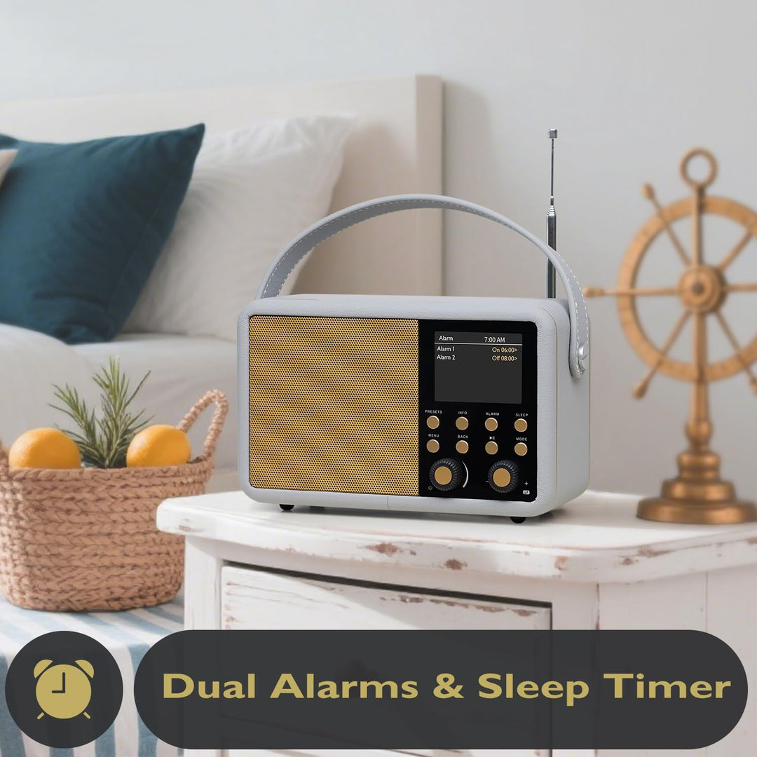 LEMEGA Class Finesse DAB+ Digitalradio mit Farbdisplay – Edler Bluetooth-Radiowecker mit 60 Senderpl