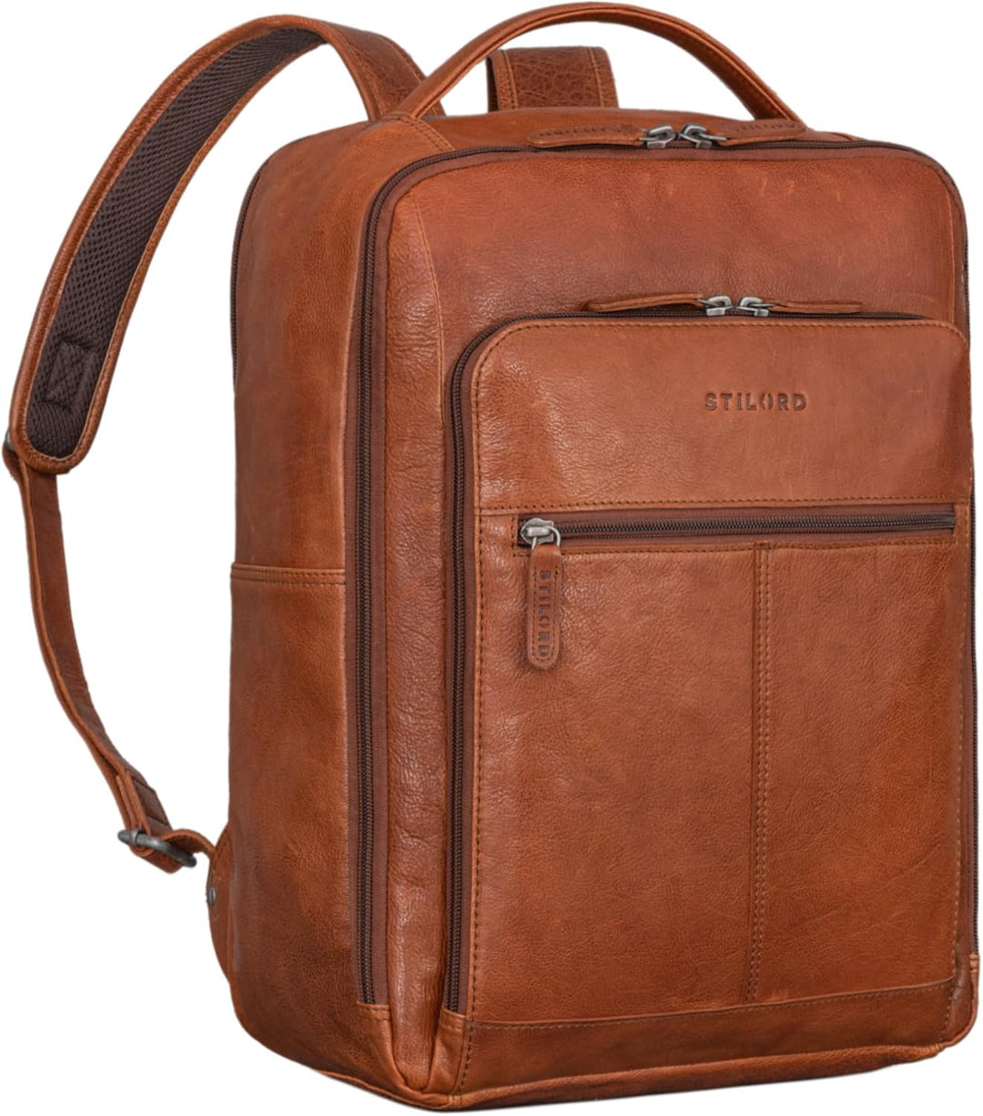 STILORD 'Gordon' Rucksack Leder Herren und Damen Messenger Rucksack Laptop 17 Zoll Lederrucksack Dam