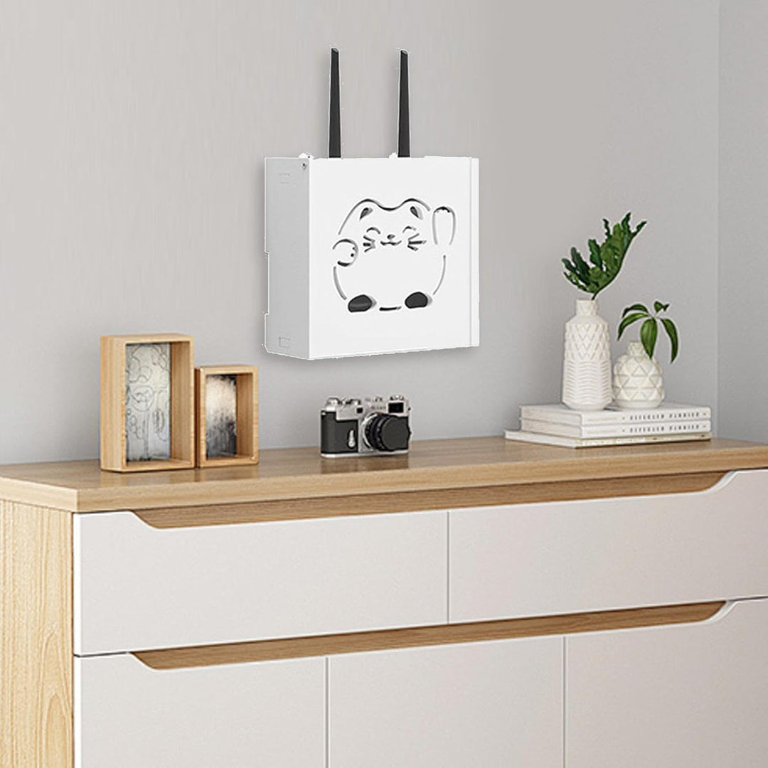 Wall Mounted Router Hider, No Drilling Router Rack, Space Saving WiFi Box, Decorative Router Storage