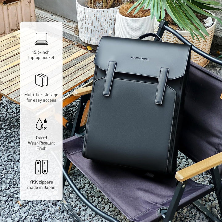 MARK RYDEN Leicht 15,6 Zoll Laptop Rucksack Herren, Water-Resistant Leder Business Rucksack, Multifu