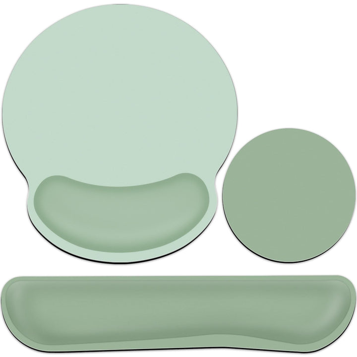 Mousepad Set, 3-in-1 Mauspad mit Gelkissen+Handballenauflage Tastatur+Untersetzer,Mouse Pad mit Ruts