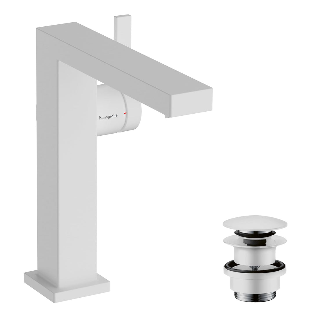 hansgrohe Tecturis E - Waschtischarmatur mit Push-Open Ablauf, energiesparend (CoolStart), Wasserhah