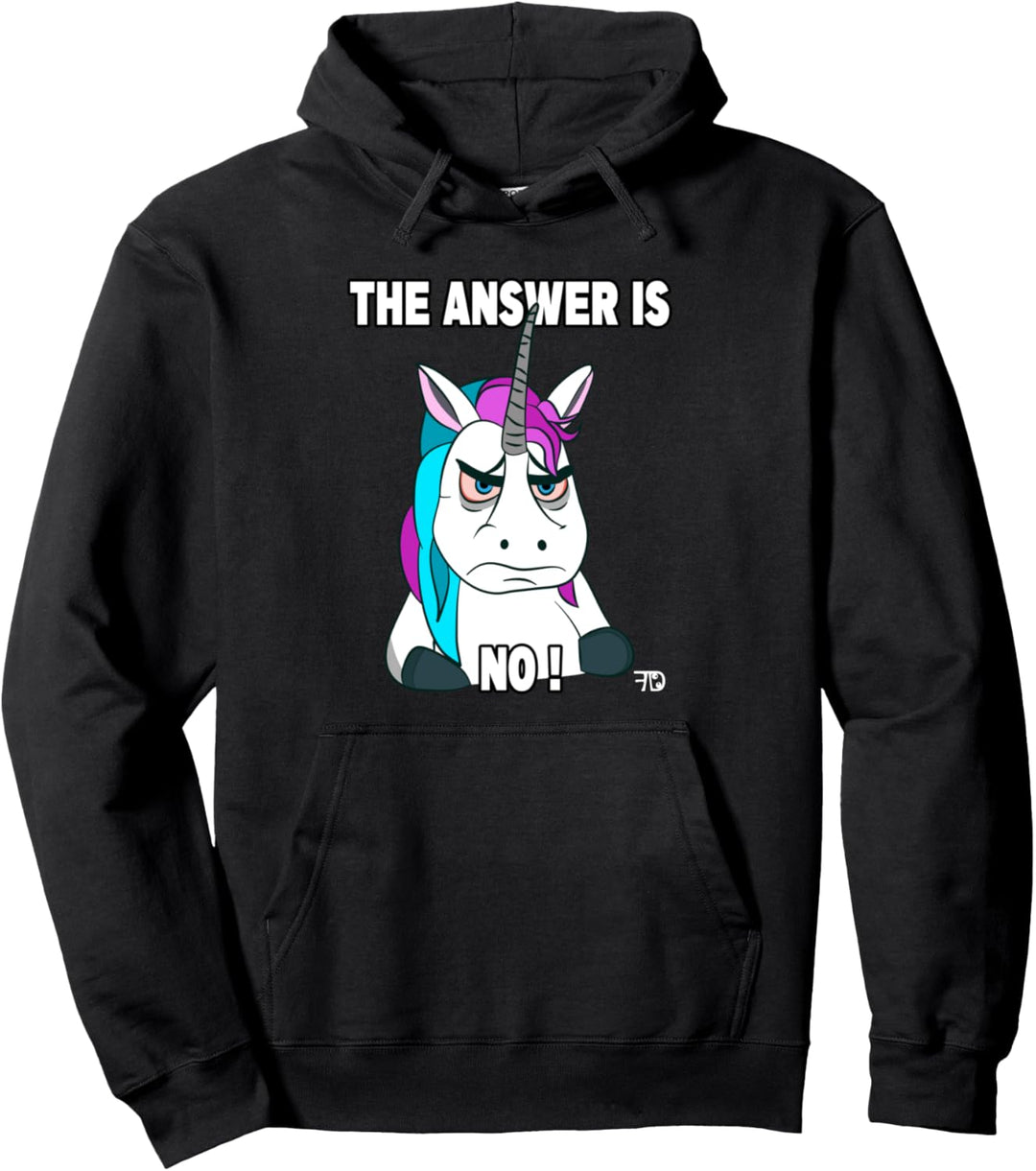 Mürrische Lustiges Einhorn sagt Nein Pullover Hoodie
