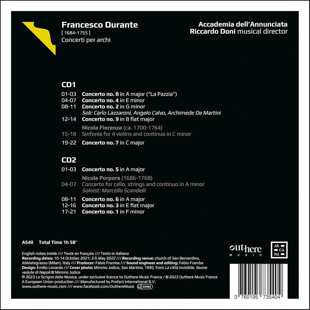 Durante: Concerti Per Archi, Audio-CD