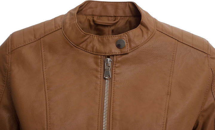 JOPHY & CO. Kurze Damenjacke aus Kunstleder (cod. 8820) oder aus echtem Leder (cod. 8820/A) mit Tasc