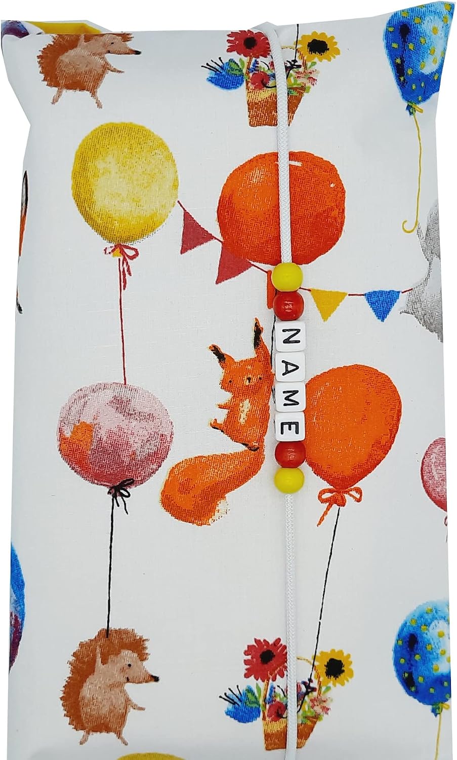 Grosse Windeltasche XXL mit Name personalisiert - Wickeltasche Waldtiere Fuchs mit Luftballon