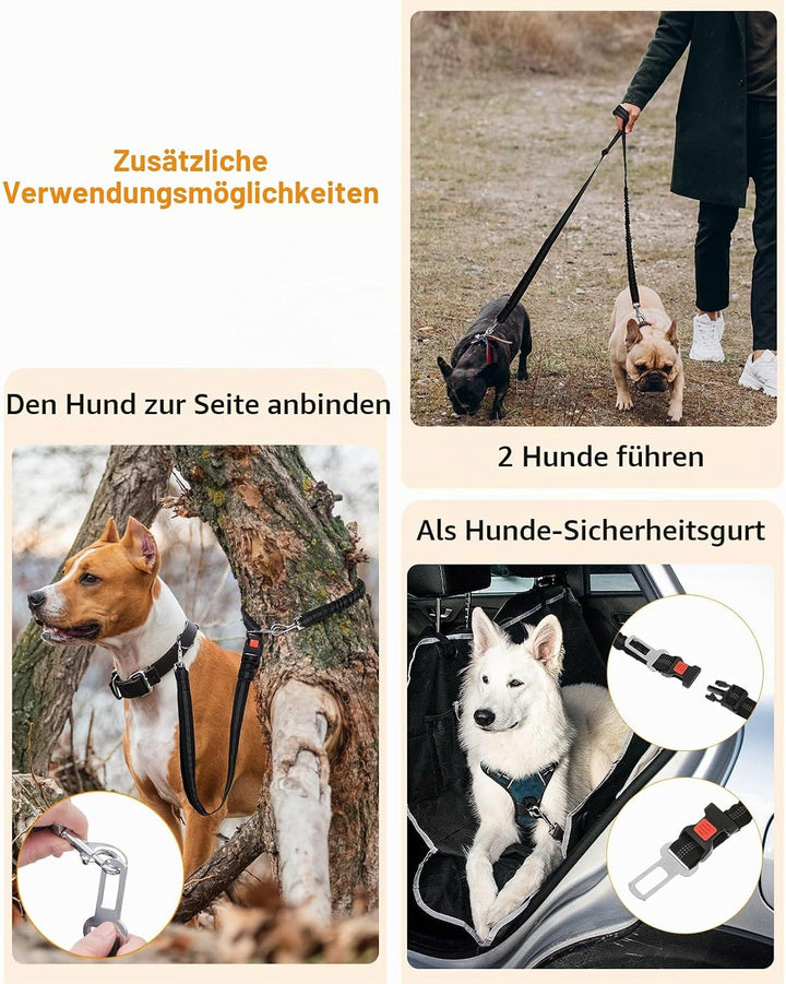 pecute Joggingleine Hunde mit Bauchgurt, Laufgürtel Hundeleine für Grosse und Mittelgrosse Hunde, Le