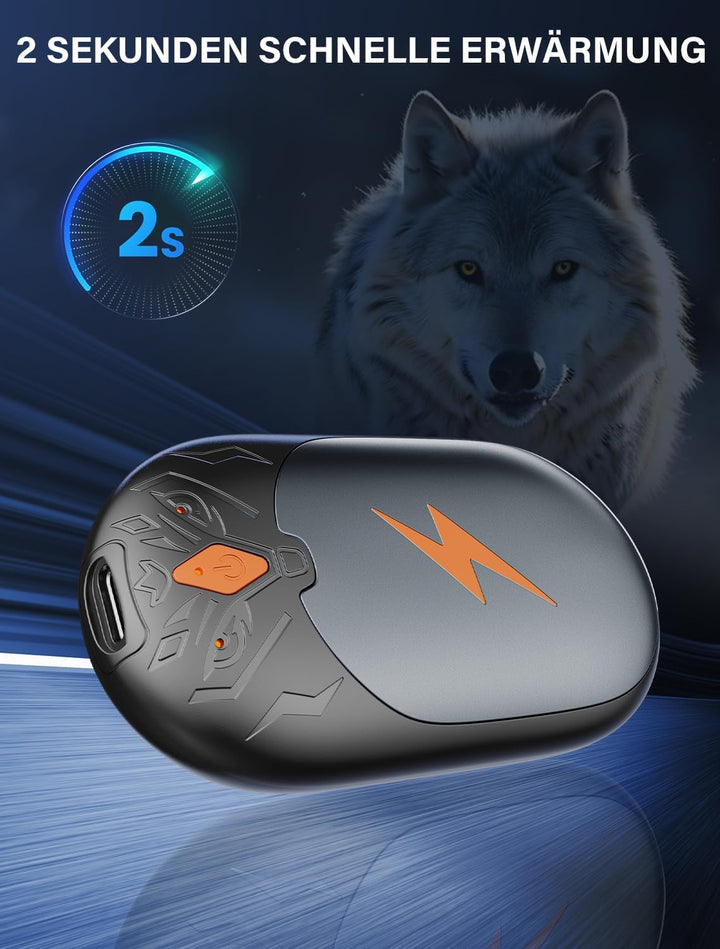 Handwärmer Elektrisch 2 Pack, Ultraleicht Taschenwärmer Wiederaufladbar, Tragbare Heizung 8000mAh, 3
