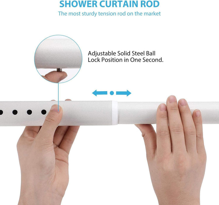 Duschvorhang Teleskopstange 360-410CM Verstellbare Klemmstange Edelstahl Duschstange Ohne Bohren Vor