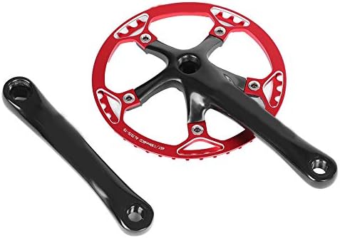 Alomejor Fahrrad Kurbelgarnitur 45T 47T Singlespeed Crankset 170mm Kettenblatt Kettensatz 2 Farben f
