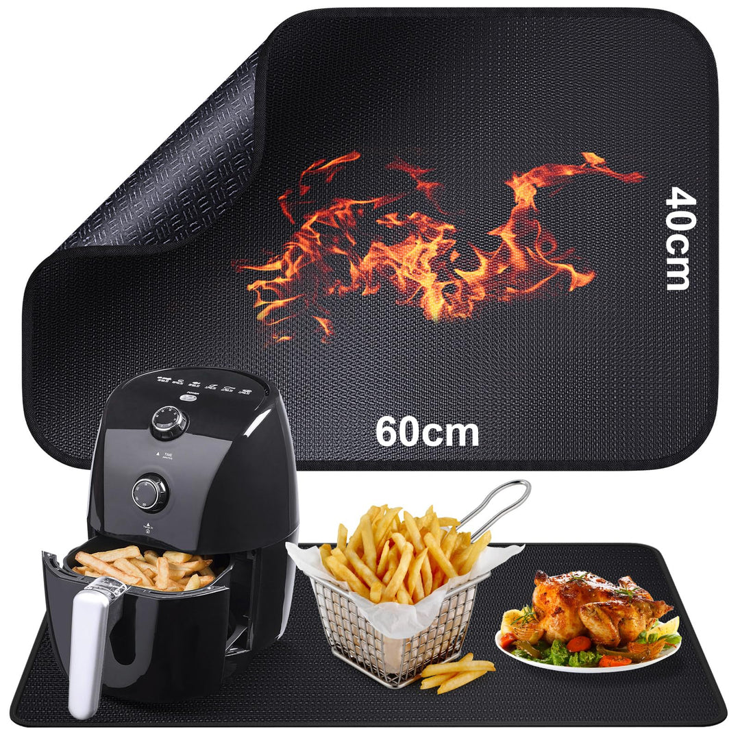 Feuerfeste Unterlage - 40 x 60cm Hitzebeständige Matte für Luftfritteuse, Hitzeschutzmatte, Brandsch