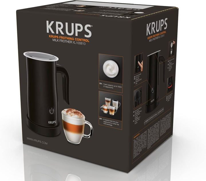Krups Elektrischer Milchaufschäumer XL1008 | Bis zu 150 ml Aufschäumkapazität | Einfache Bedienung a