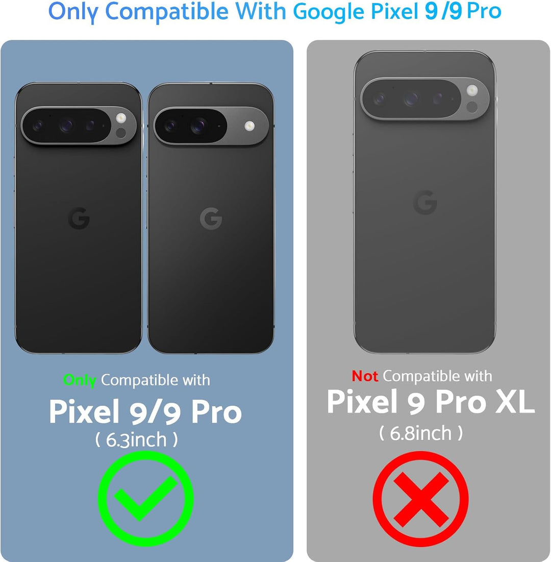 Anqrp Hiddenian Serier Hülle für Google Pixel 9/9 Pro, [Eingebetteter Ständer] [Wärmeableitung] Schw