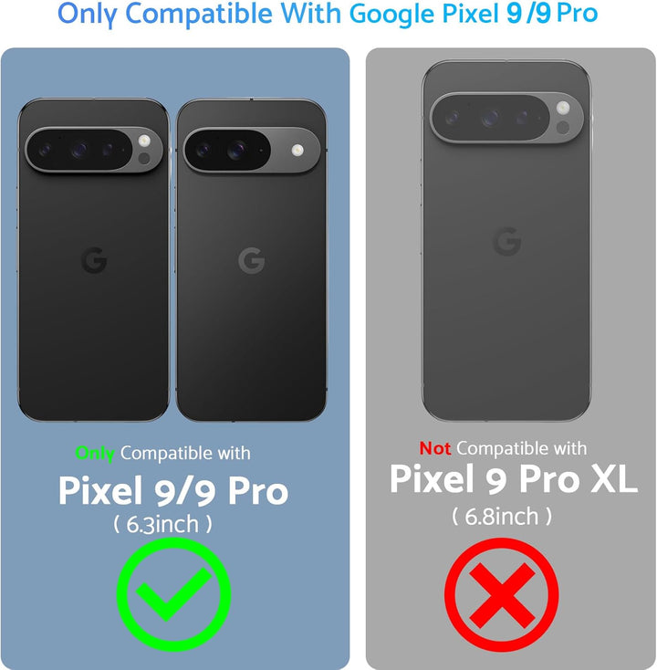 Anqrp Hiddenian Serier Hülle für Google Pixel 9/9 Pro, [Eingebetteter Ständer] [Wärmeableitung] Schw