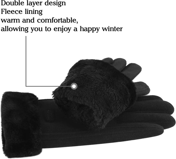 ZASFOU Damen Winter Warm Touchscreen Handschuhe mit Fleece Gefütterte Strick winterhandschuhe für Ka
