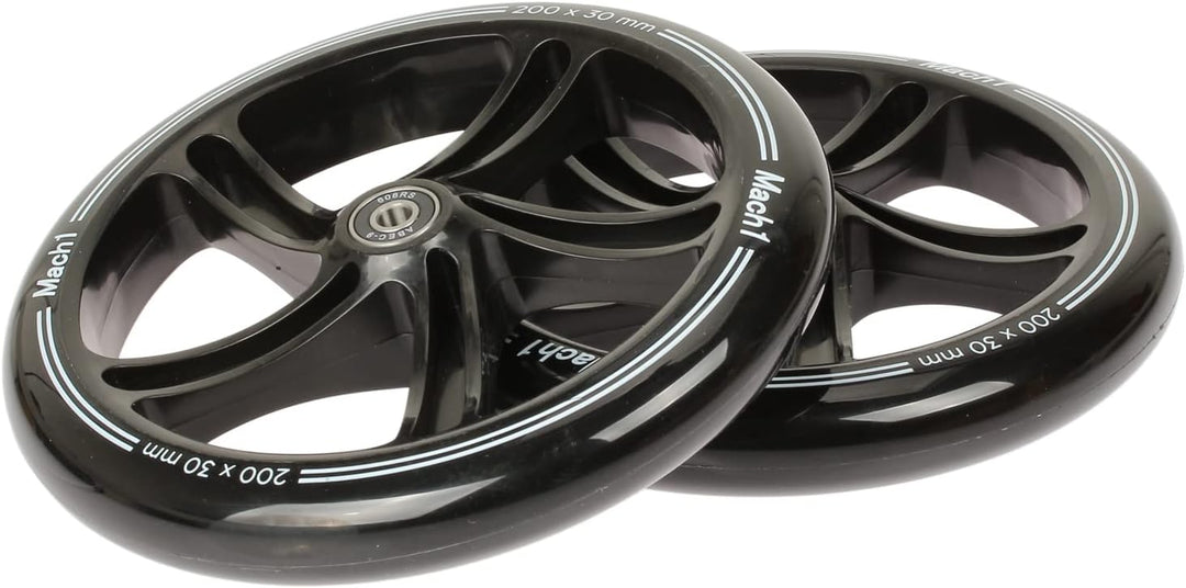 2 Stück 200x30mm Mach1 Kickscooter Rollen-Set inklusive Kugellager + Spacer - Cityroller Ersatz Reif