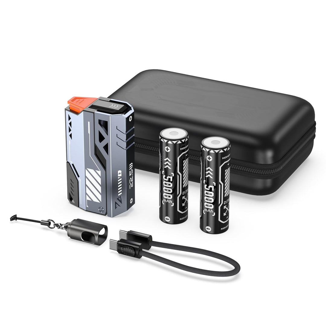 Power Bank Abnehmbarer Akku SchnellladegeräT 22.5w 20000mAh Zwei-Akku-Pack Mit C-C＆C-L Kabel, Tragba