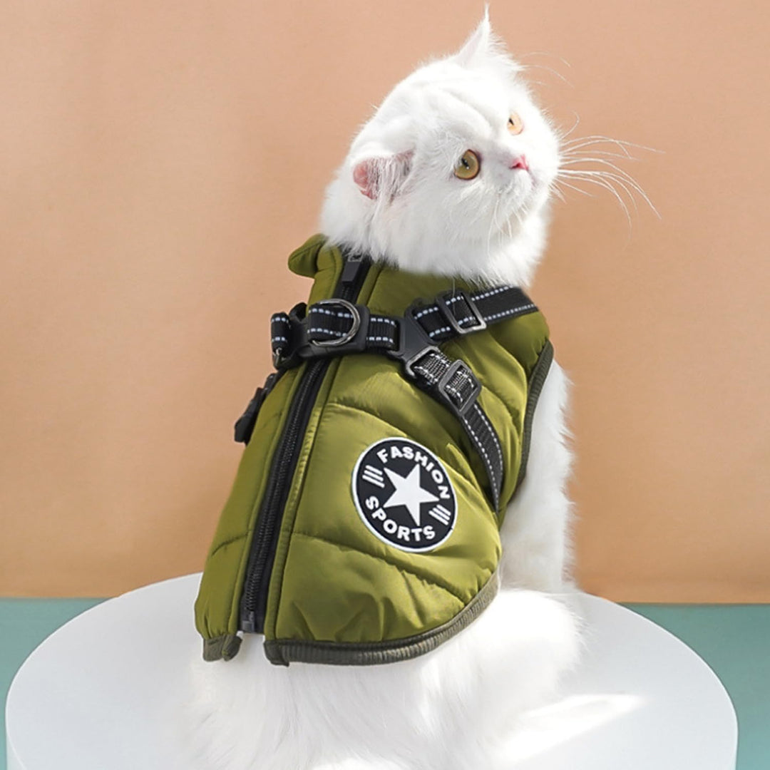 Hundejacke Winterweste Mit Geschirr, Wasserdichter Hundemantel für Kleine Hunde, Maschinen Waschbar,
