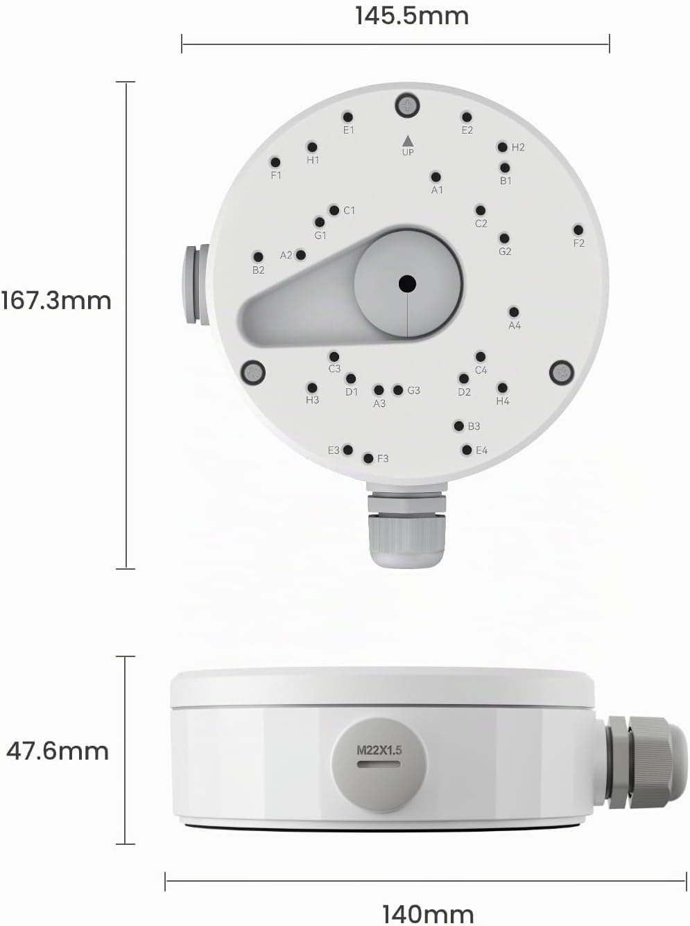Reolink Anschlussdose D20, nur kompatibel Dome IP Kameras, RLC-520A, RLC-820A, RLC-823A, RLC-1224A,