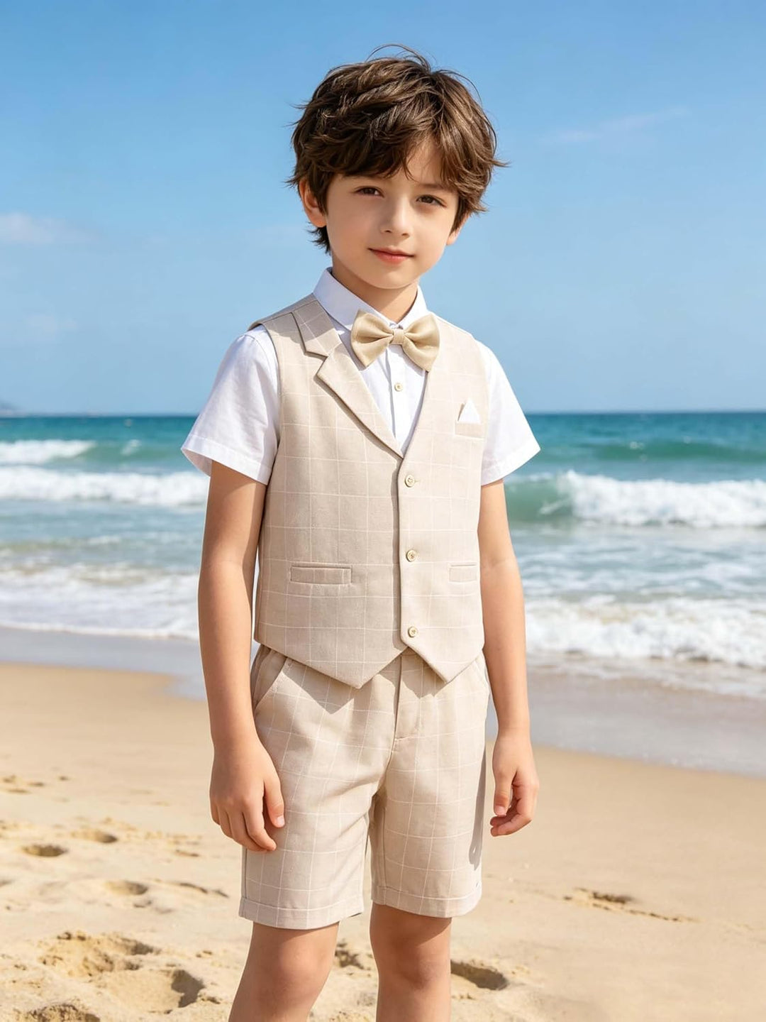 LOLANTA 4 STK Kleinkind Junge Sommerhochzeit Kinderanzug, Festliche Anzüge Westen Set für Kinder, So
