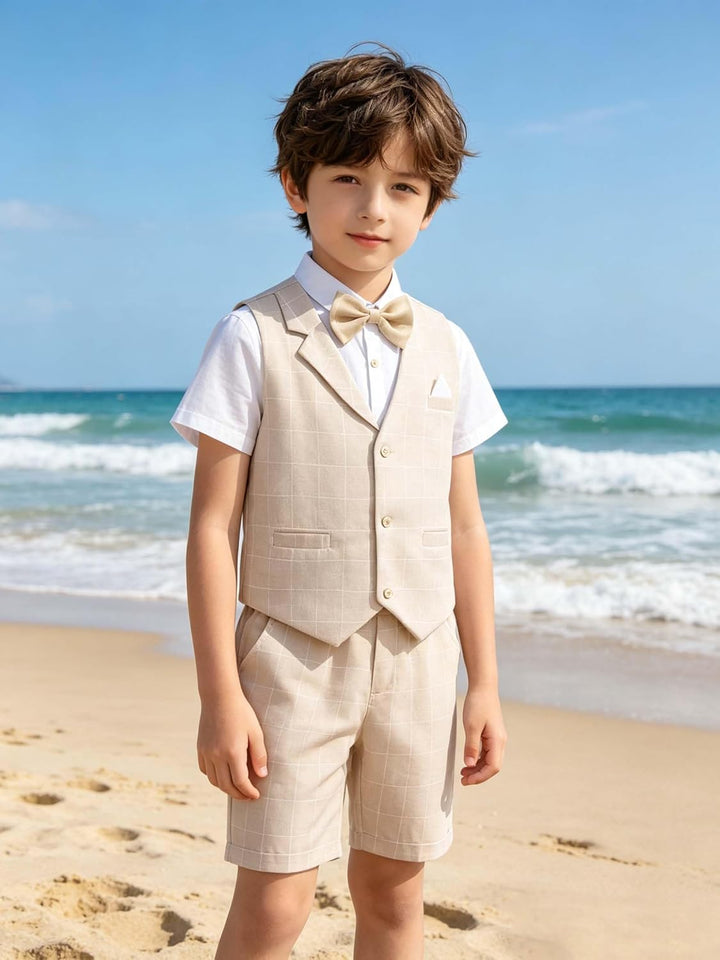 LOLANTA 4 STK Kleinkind Junge Sommerhochzeit Kinderanzug, Festliche Anzüge Westen Set für Kinder, So